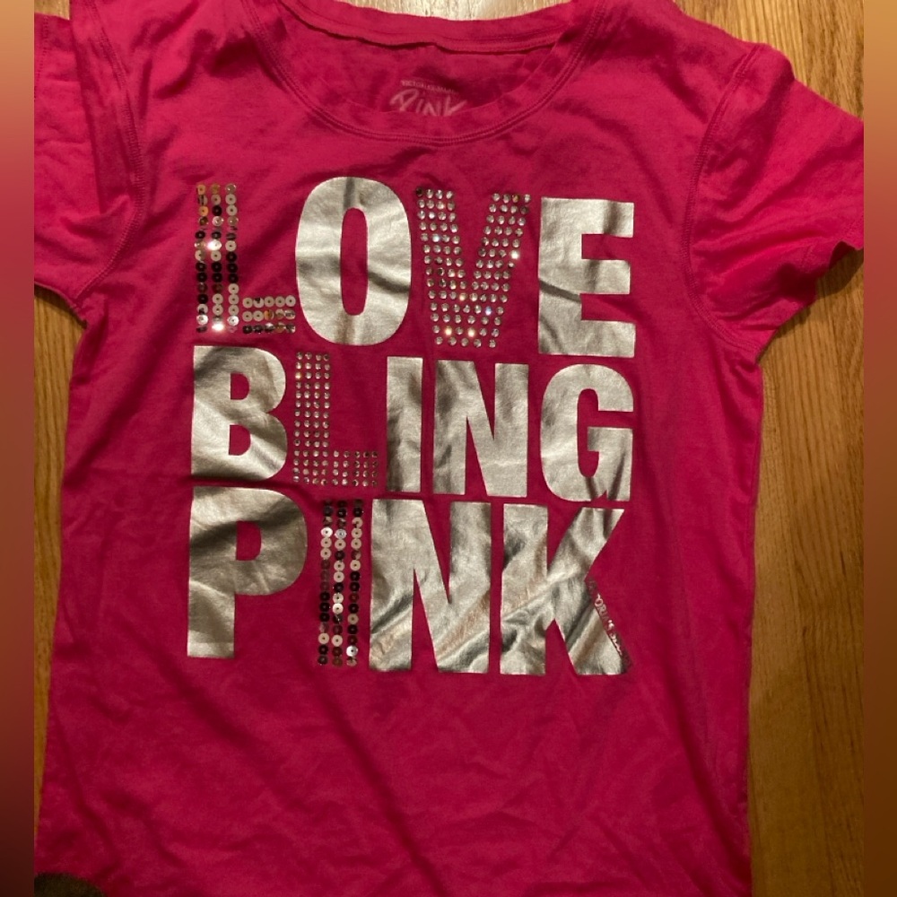 Victorias Secret Love PINK bling medium T shirt